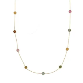 14K Gold Tourmaline Chain Necklace