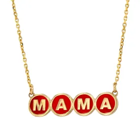 14K Yellow gold mama red enamel singapore chain-538720