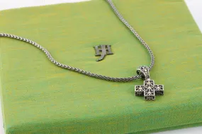 20" John Hardy 925 Silver 18k Yellow Gold Dot Cross Pendant Necklace (27.13g.)