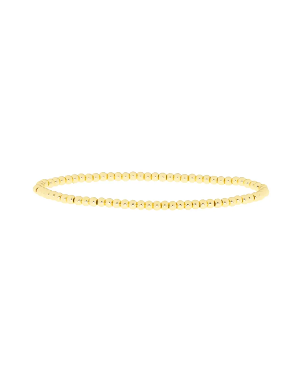 3 mm Metal Beaded Stretch Bracelet (Gold)