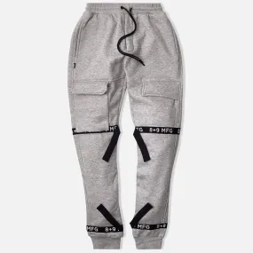 8&9 Strapped Up Fleece Sweatpants (Grey) PSTRFLGRY