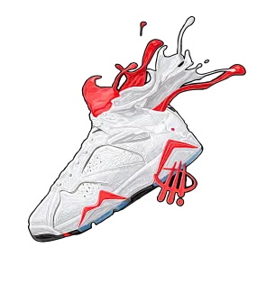 Air Jordan 7 "White Infrared" Black T-Shirt (SPLASH)