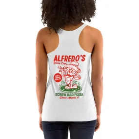 Alfredo's Pizza Cafe Front/Back Women's Racerback Tank