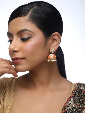 Alloy Jhumka Earrings in Gold