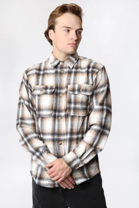 Amnesia Mens Flannel Plaid Button-Up