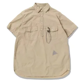 And Wander Cordura Typewriter S/S Over Shirt Beige