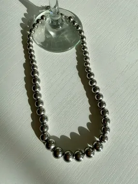 Ball Beaded Necklace in Silver