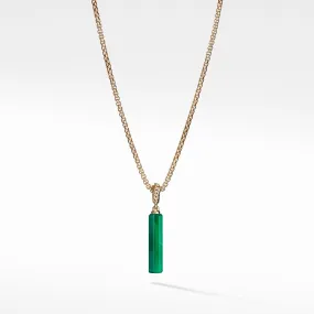 Barrel Amulet with Green Onyx and 18K Yellow Gold, 20mm