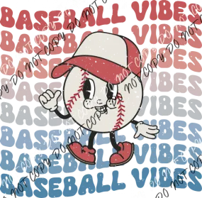 Baseball Vibes Distressed DTF Transfer