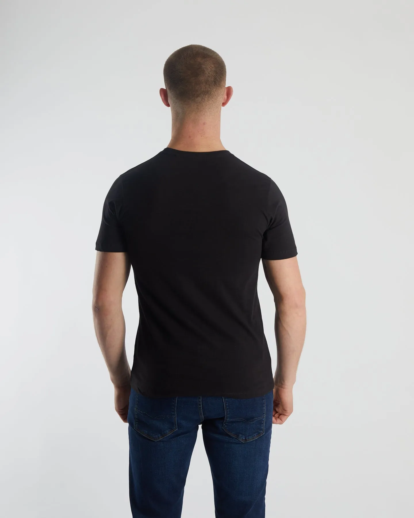 Basic Caden O Neck Tee Black