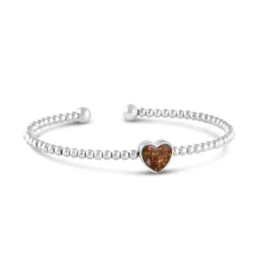 Beaded Cuff Bracelet - Heart