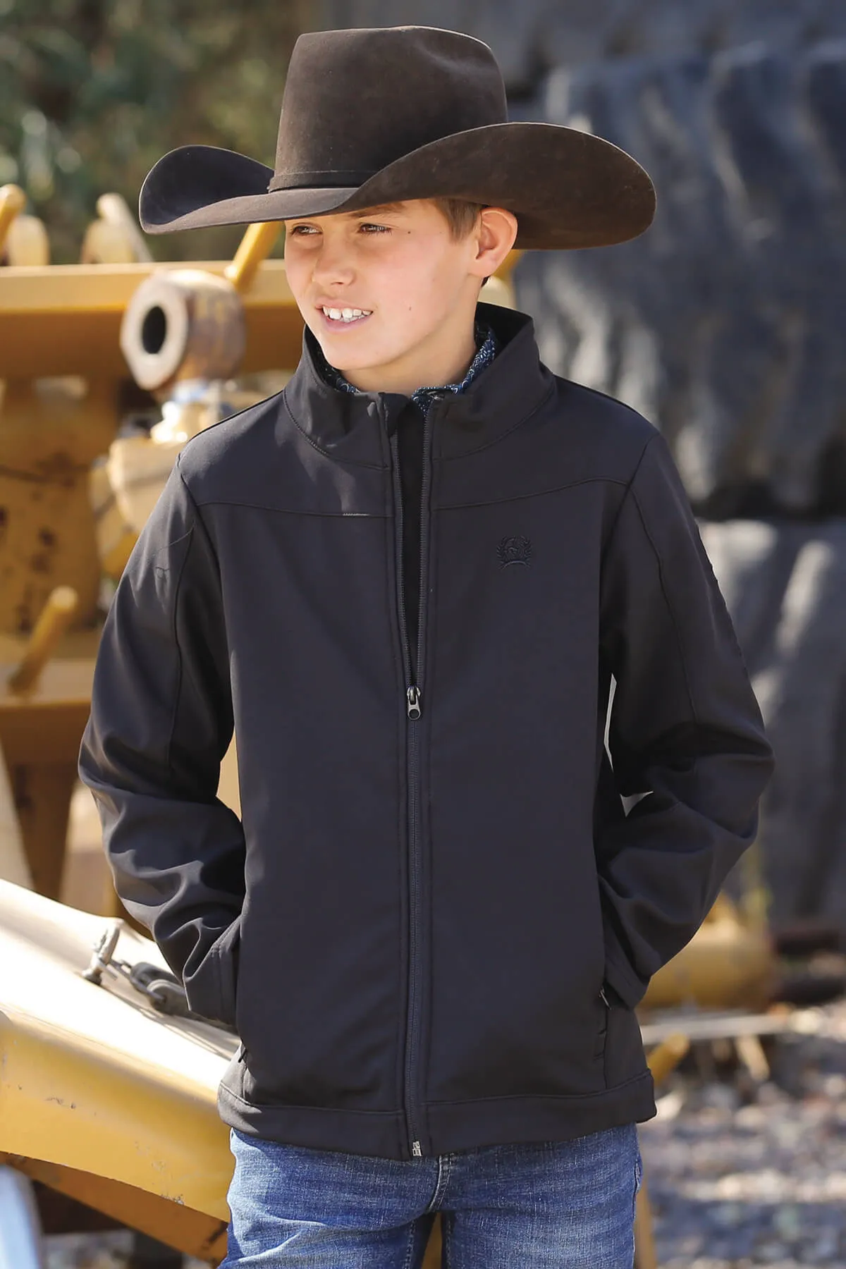 Boy's Cinch Black Bonded Softshell Jacket