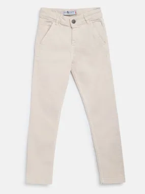 Boys Cream Slim Fit Trousers