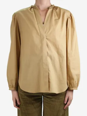 Brown balloon sleeved shirt - size S