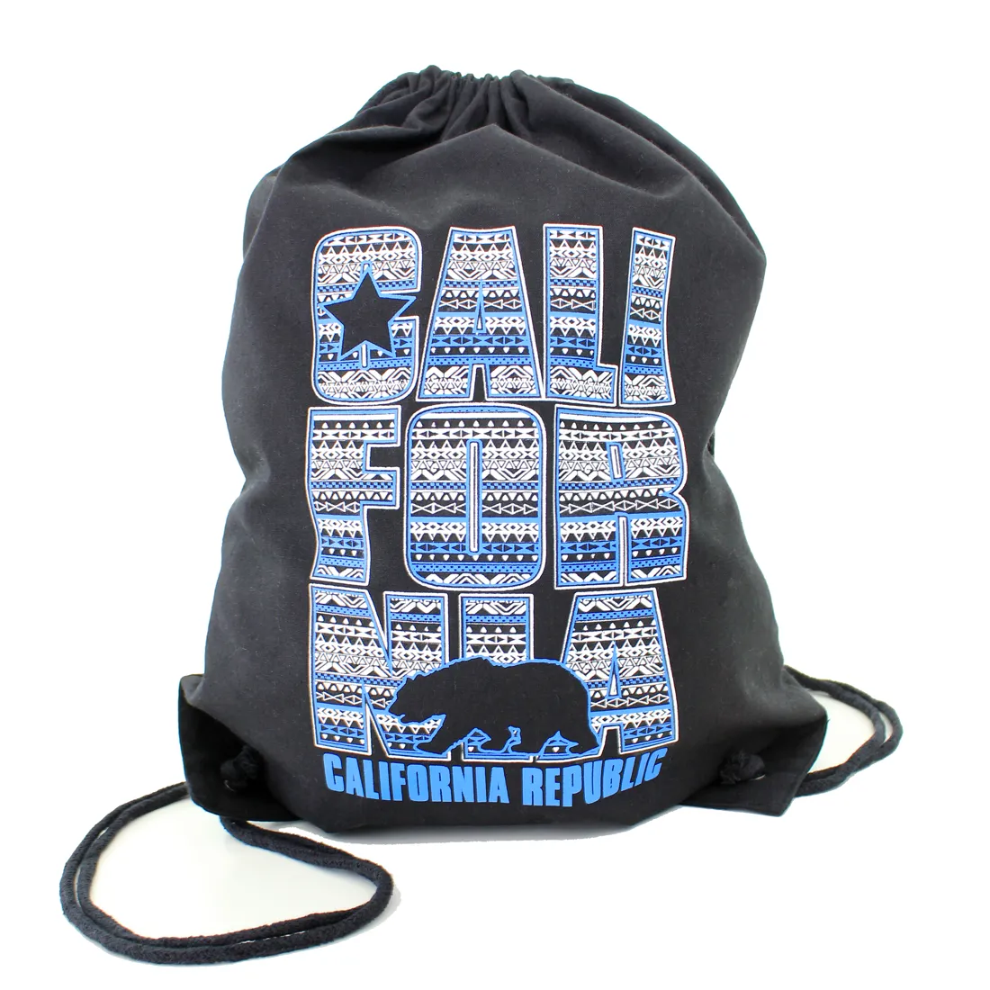 California Republic Aztec Cotton Canvas Drawstring Backpack