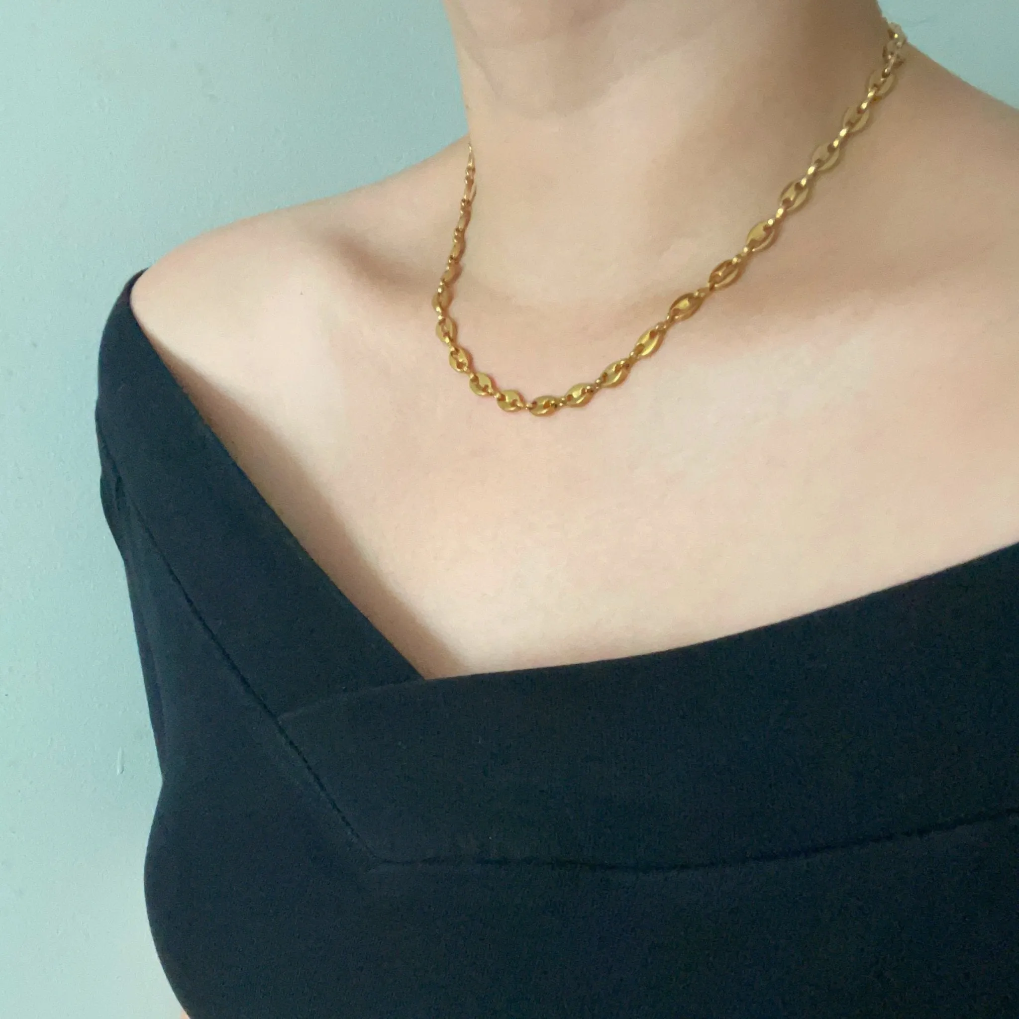 Coffee Bean Necklace - Gold