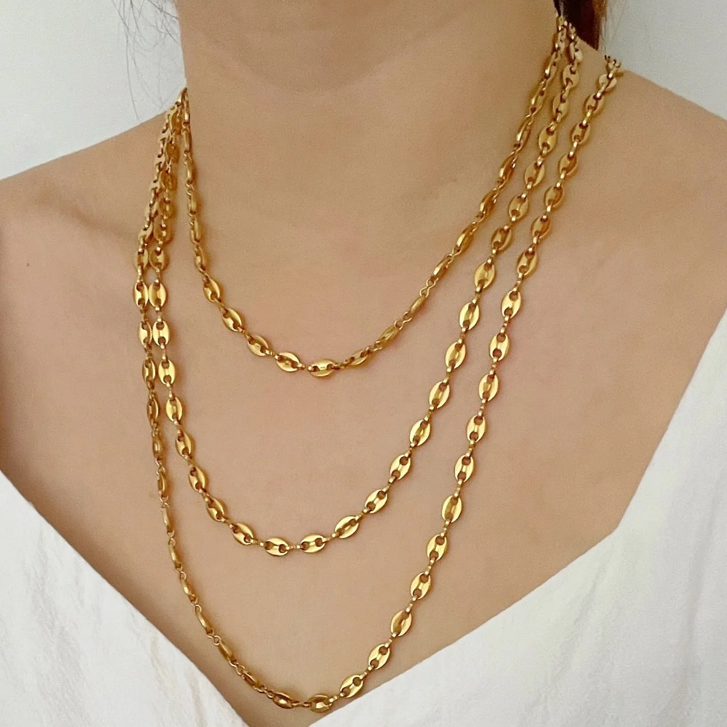 Coffee Bean Necklace - Gold