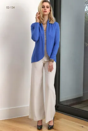 Cornflower blue Cashmere Cardigan - Pointelle