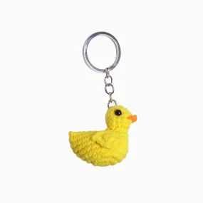 Cute Yellow Duck Crochet Keychain