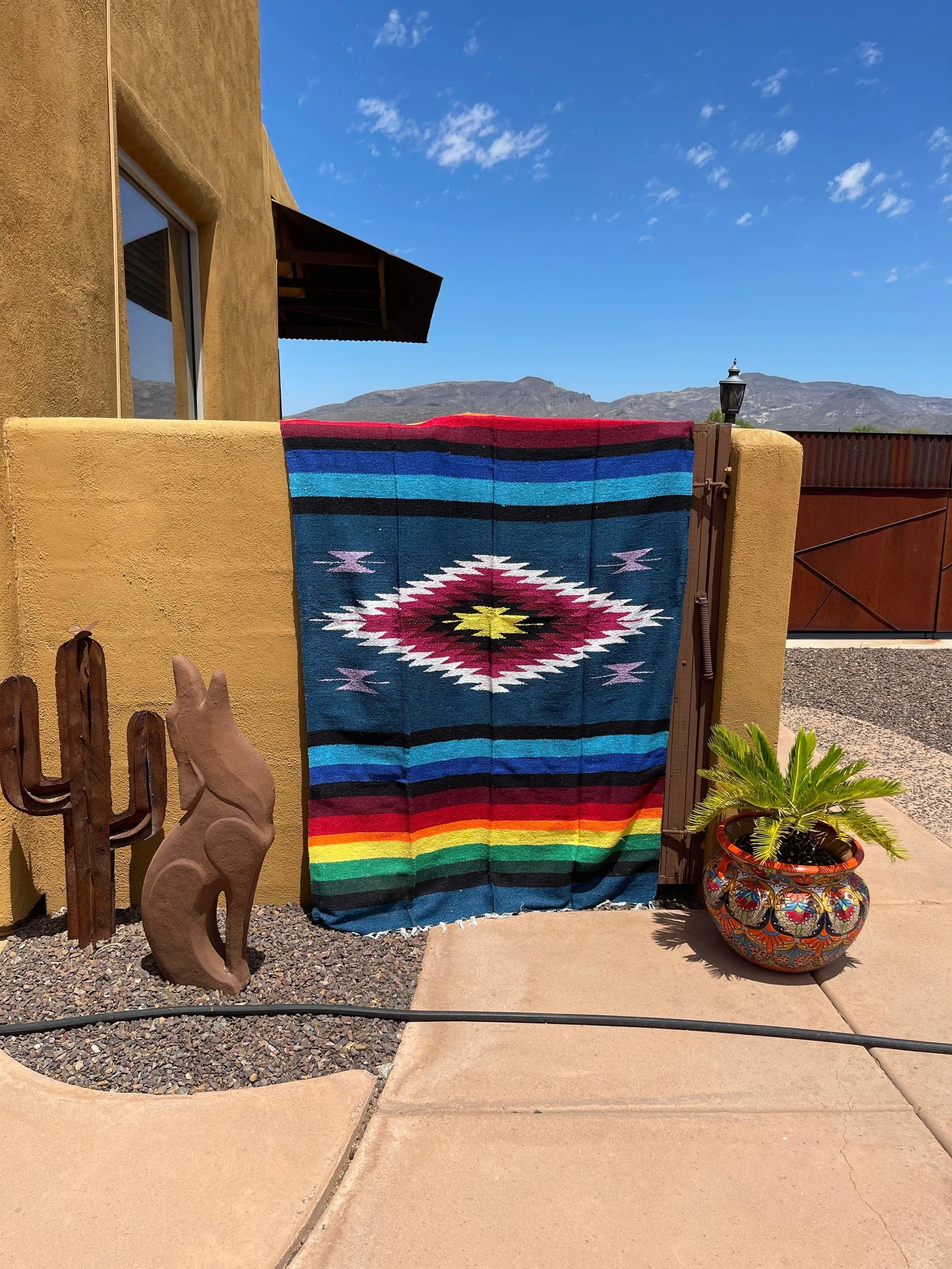 Dusty Aztec Blue Fancy Diamante blanket