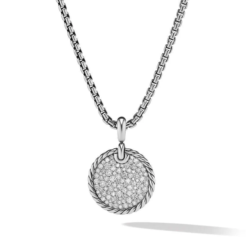 DY Elements Disc Pendant with Pave Diamonds 21MM