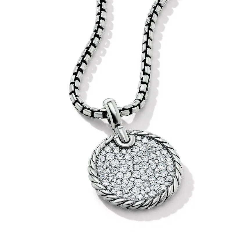 DY Elements Disc Pendant with Pave Diamonds 21MM