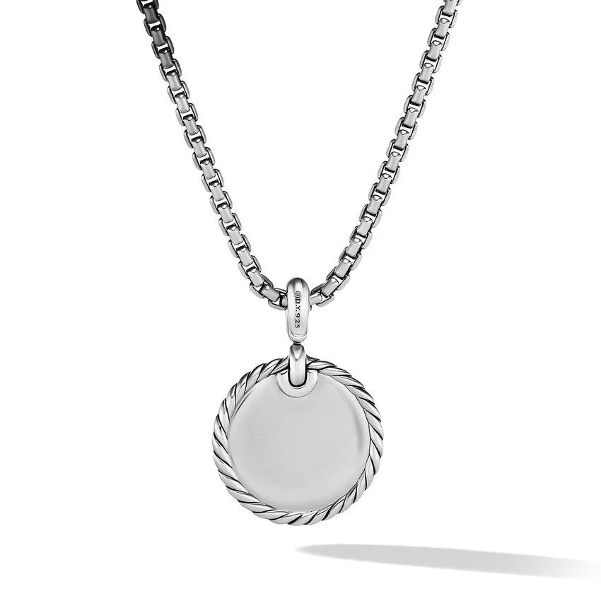 DY Elements Disc Pendant with Pave Diamonds 21MM