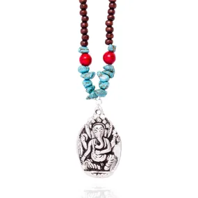 Ganesha Wood Mala Necklace to Help Remove Obstacles in Your Life