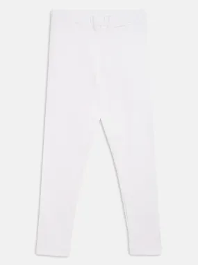 Girls Slim Fit White Legging