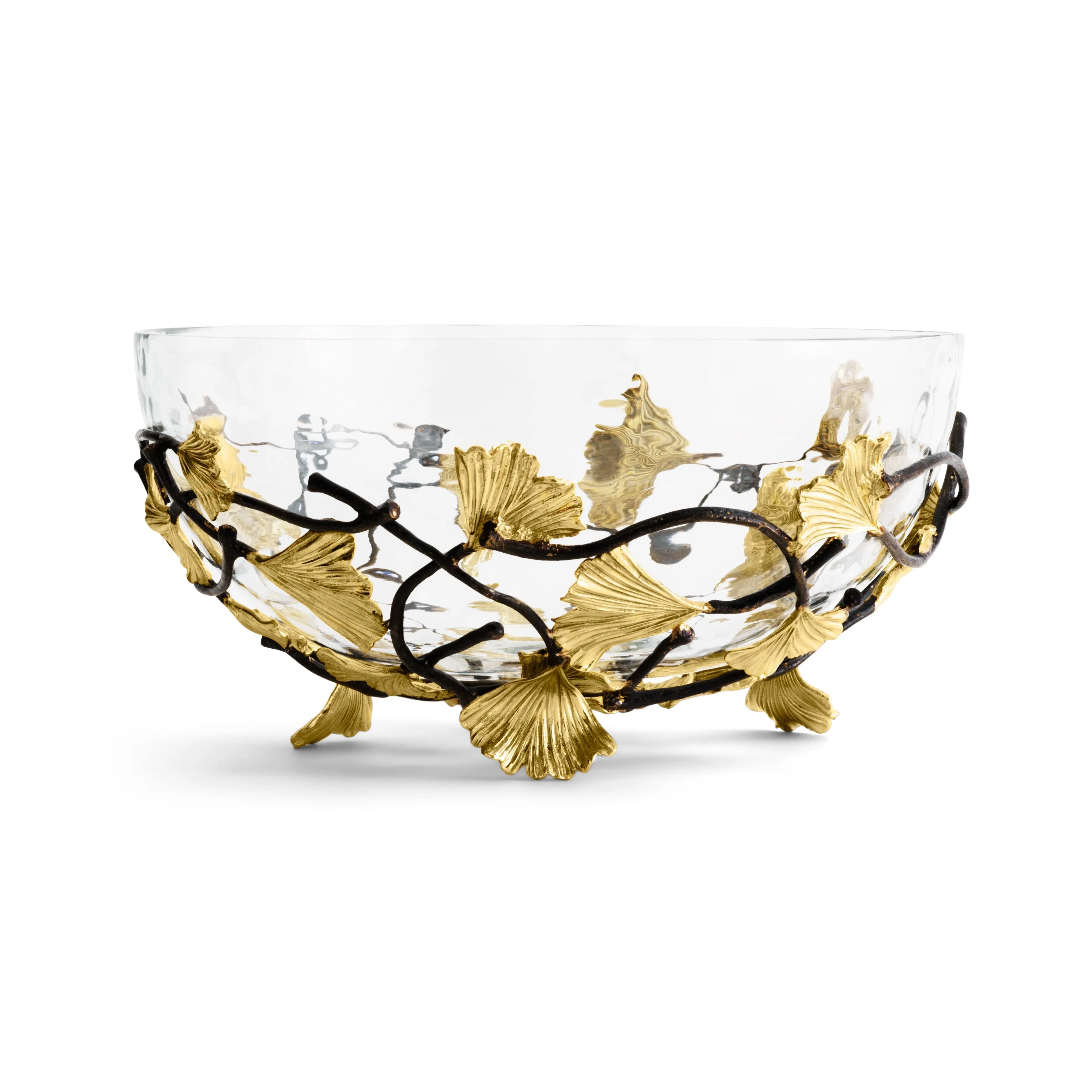 Golden Ginkgo Medium Glass Bowl