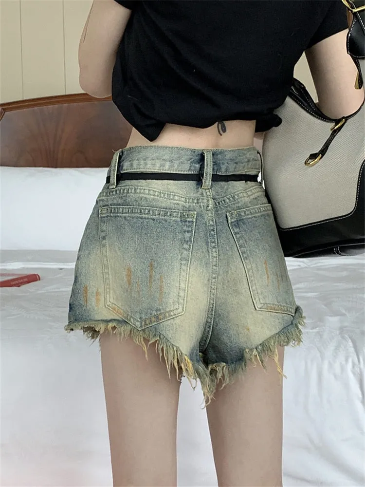 Grunge Denim Shorts