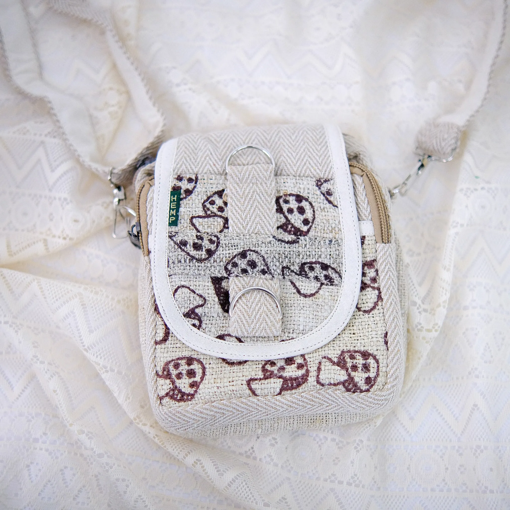 Hemp Mushroom Crossbody Bag