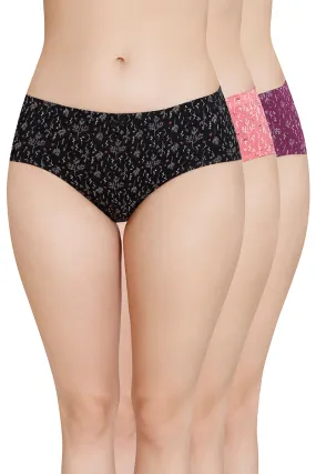 Inner Elastic Printed Mid Rise Hipster Panty (Pack of 3)