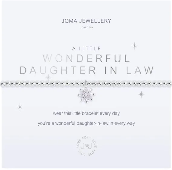 JOMA JEWELLERY Silver A Little 'wonderful Daughter In Law' Bracelet One Size