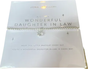 JOMA JEWELLERY Silver A Little 'wonderful Daughter In Law' Bracelet One Size