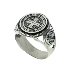 Knight Cross Symbol Men's Ring Silver 925