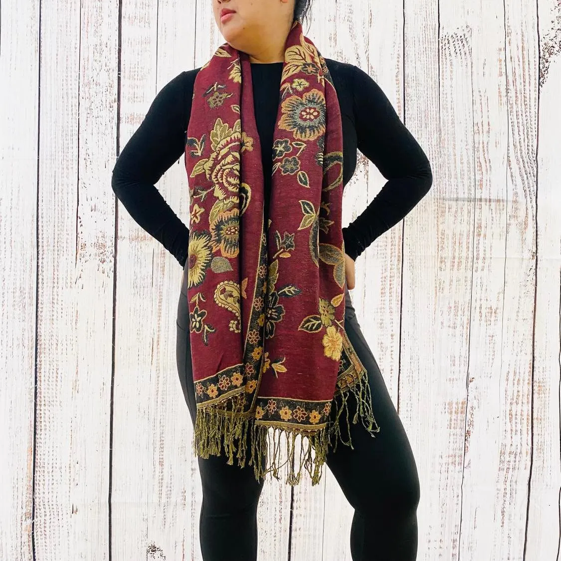 Large Paisley Design Pashmina Shawl/Wraps