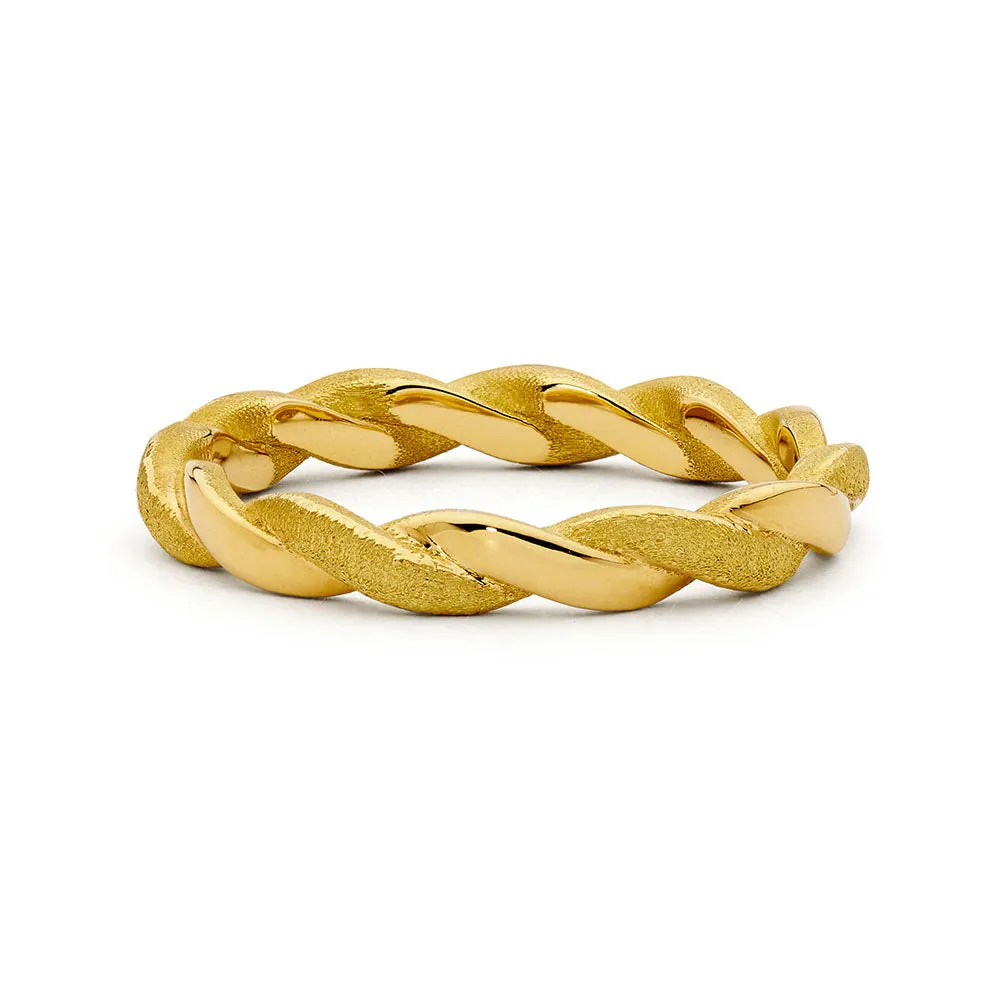 'Love intertwining' Yellow Gold Rope Ring