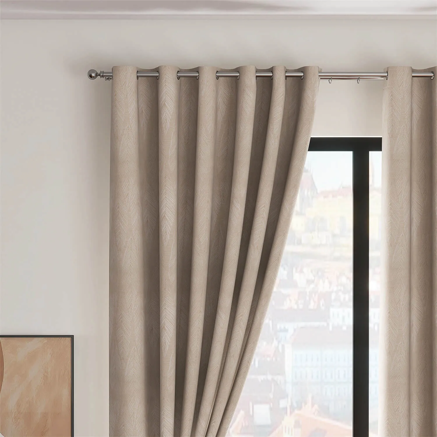 Marseille Eyelet Readymade Curtains - Champagne