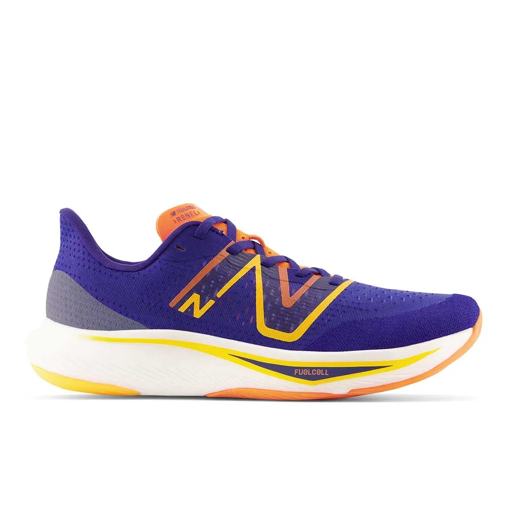 Men's New Balance FuelCell Rebel v3, Victory Blue/Vibrant Apricot, 9.5 D Medium