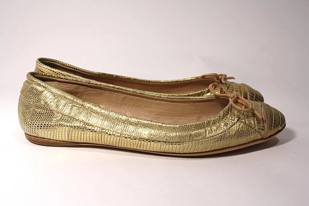 New REED KRAKOFF Gold Flats