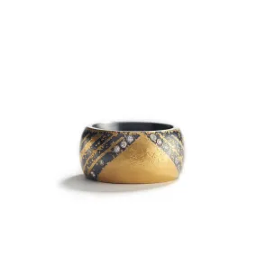 Oxidized Sterling & Gold Ring