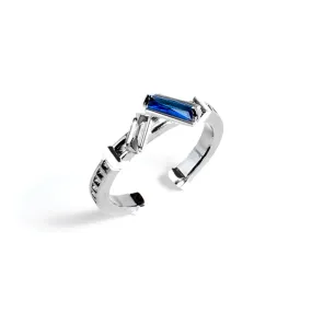 Pilot No.2 Ring [Blue/White gems]