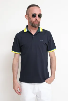 Polo Collar Multistripes El - Navy Blue