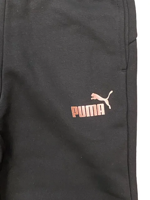 Puma girl's sweatpants with cuff ESS  Sweatpants FL cl G 672114 11 Black-Rose Gold