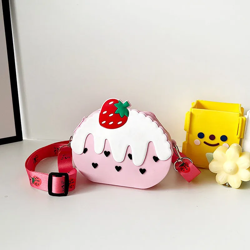 PVC Strawberry Cartoon Candy Shoulder Bag Candy Small Purse Baby Wholesale Accessories