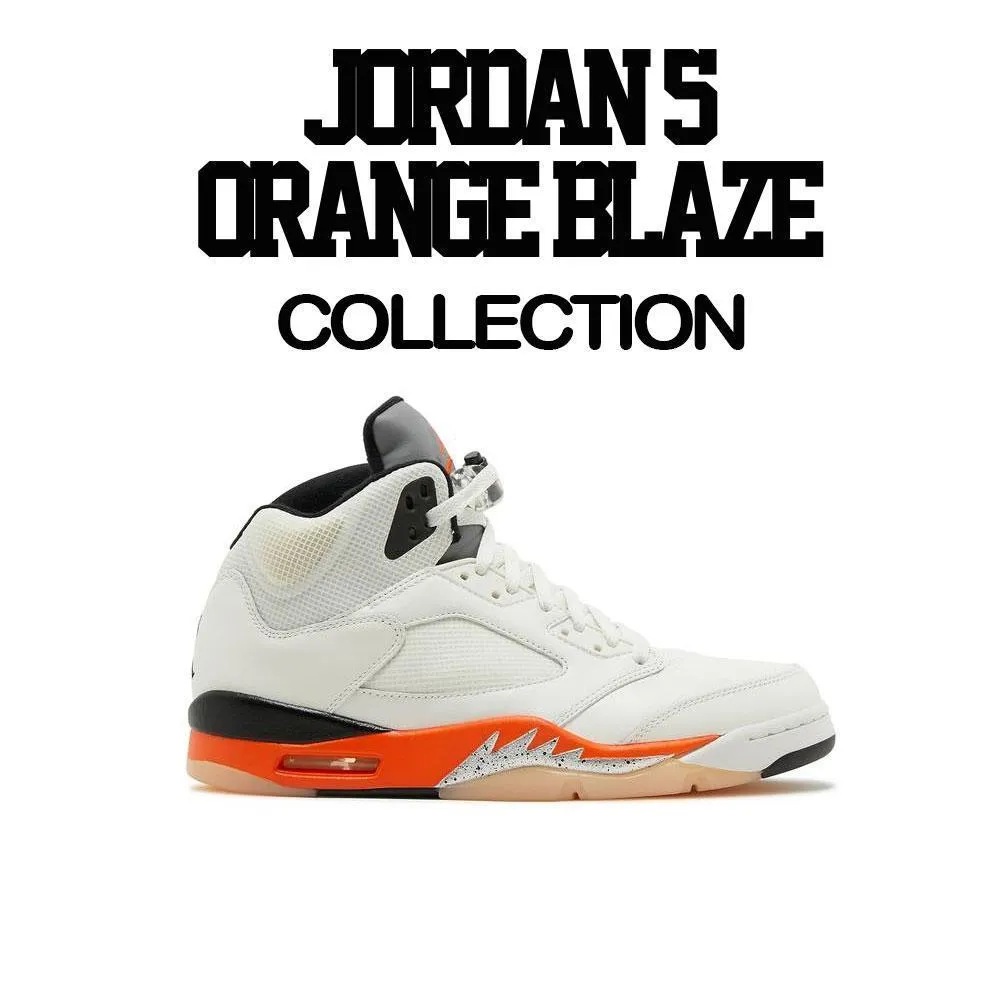 Retro 5 Orange Blaze Shirt - ST Logo - Natural