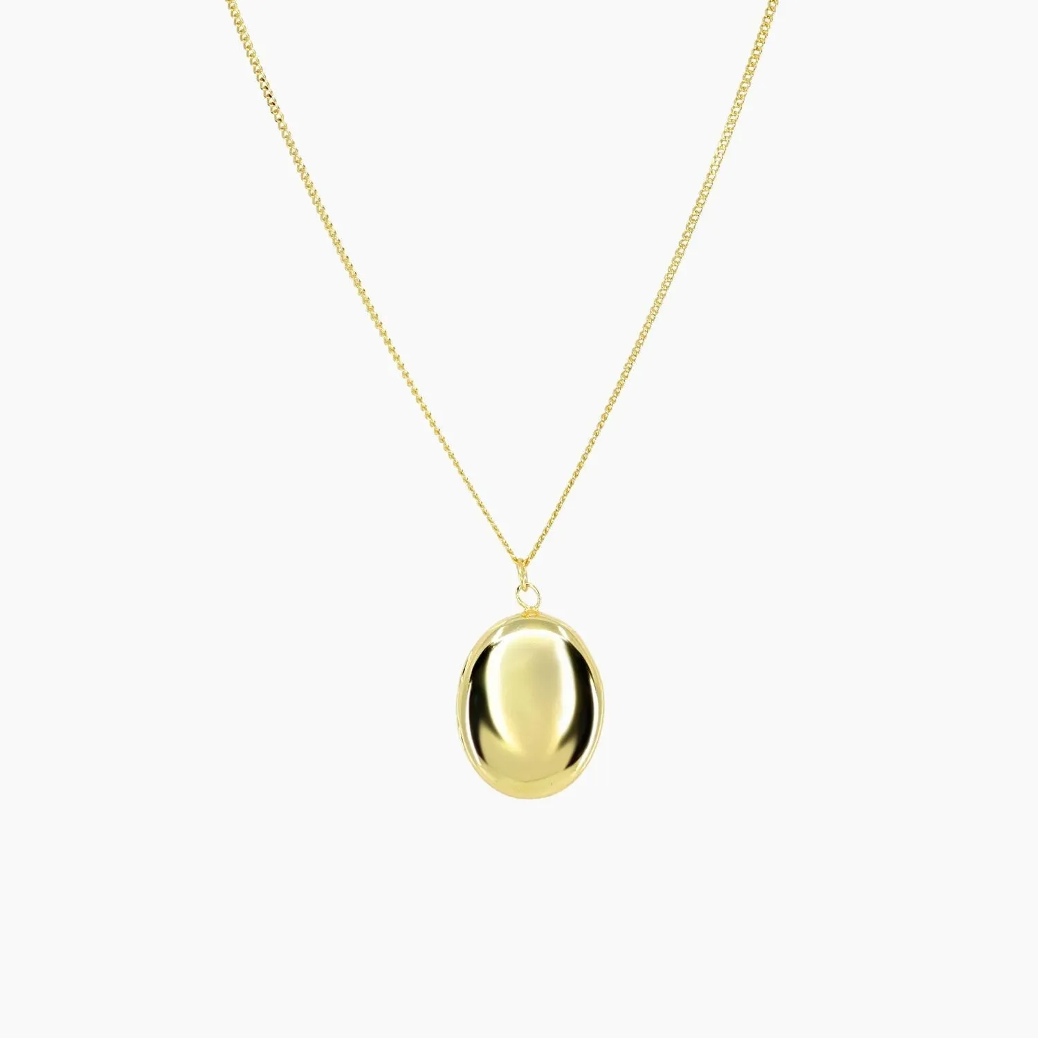 Roma Oval Locket Necklace (Gold)