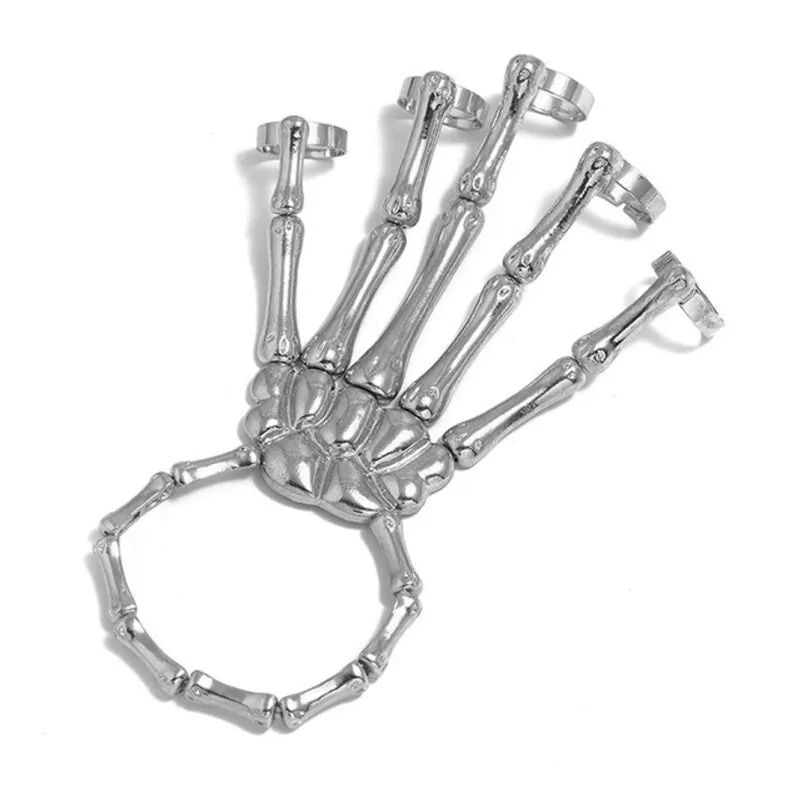 Skeleton Ghost Claw Bracelet: Add a Touch of Halloween Charm to Your Nightclub Look! LJH5