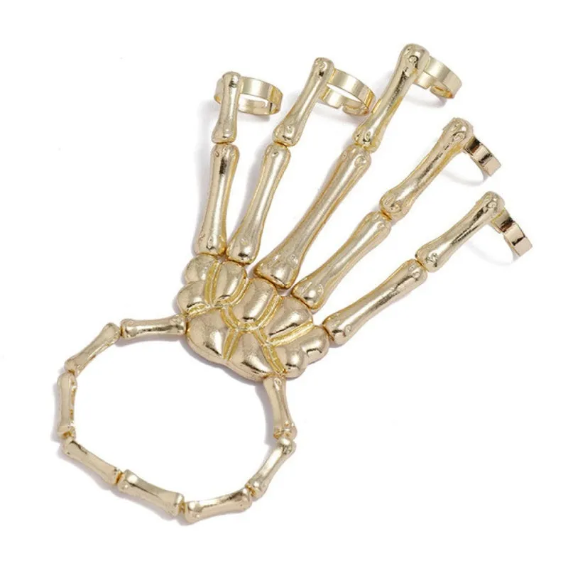 Skeleton Ghost Claw Bracelet: Add a Touch of Halloween Charm to Your Nightclub Look! LJH5